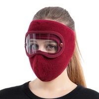 Máscara facial de lana cálida a prueba de viento Gorra de esquí de invierno con gafas HD Pasamontañas de ciclismo antivaho transpirable Hecho de nailon duradero