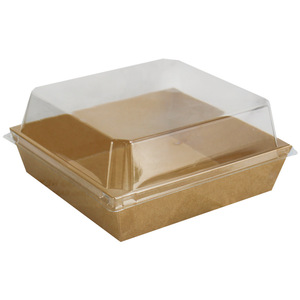 Bruine Kraftpapier Ivoor Board Roll-Up Doos Voor Tiramisu Cake Sushi Sandwich Custardtaart <span class=keywords><strong>Burger</strong></span> Verpakking-Duurzaam Milieuvriendelijk - Product Image 5