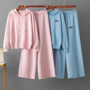 Set Due Pezzi Elegante Personalizzato Direttamente dalla Fabbrica, Abbigliamento <span class=keywords><strong>Donna</strong></span>, Felpa con Cappuccio e Pantaloni a Gamba Larga - Product Image 2