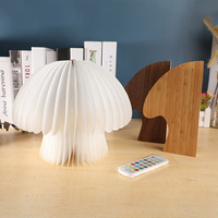 Nouvelles idées de produits 2025 16 couleurs télécommande d led veilleuse table en bois champignon lampe méduse lumière lampe rechargeable
