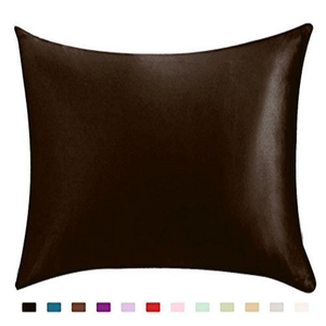 Housse de coussin de chambre à coucher en soie glacée lisse, tailles variées, avec fermeture éclair, vente en gros AAA121 - Product Image 3