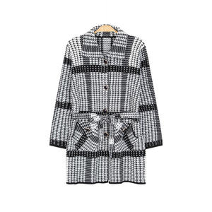 Huachao haute qualité vente chaude Cardigan hiver pull simple brestted pull femmes Plaid cultiver pull tricoté - Product Image 1