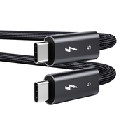 Kabel USB5 USB C 80Gbps Kabel Data 8K 60Hz USB Tipe C 5A 240W Kabel Pengisian Cepat Tipe C untuk Thunderbolt 5 4 Laptop Tablet Ponsel