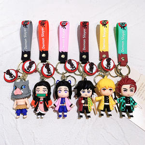 6 couleurs 3D souple PVC caoutchouc mini figure porte-clés porte-clés pour les fans de Anime démon tueur <span class=keywords><strong>kimetsu</strong></span> <span class=keywords><strong>no</strong></span> <span class=keywords><strong>yaba</strong></span> sac à dos décoration - Product Image 3