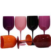 Verre à vin en plastique incassable sans BPA de luxe avec logo personnalisé, design classique, style gobelet, 400 ml, 20,5 cm pour les fêtes