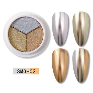 Poudre de chrome pour ongles, 8 couleurs métalliques de luxe, effet miroir magique, gel de polissage pour nail art - Product Image 3