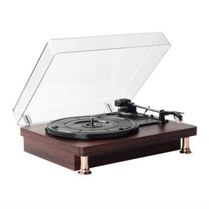 Tocadiscos de Vinilo Retro de Madera Personalizado de Fábrica con Cubierta Antipolvo, Reproductor de Discos Vintage con Bluetooth, Decoración para el Hogar, Audio para Sala de Estar - Product Image 6