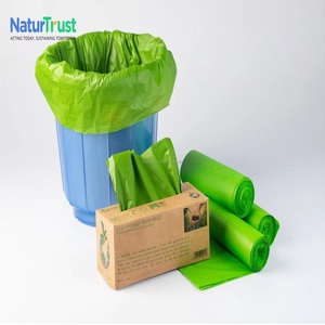 Sac poubelle en plastique PBAT robuste jetable en gros d'usine sac poubelle fécule de maïs sur rouleau pour le stockage - Product Image 2