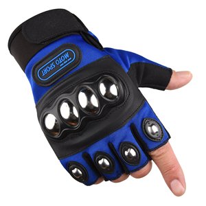 Guanti da moto senza dita in acciaio antiscivolo guanti da mezzo dito per palmo per protezione da guida - Product Image 4