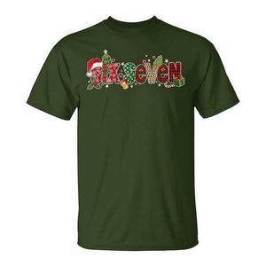 Camiseta de Enfermera con Diseño de Meme Navideño 'Six Seven', Estilo Coquette - Product Image 2