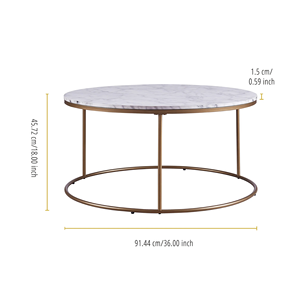 Large Metal <b>Side</b> <b>Table</b> Luxury Round Coffee <b>Table</b> Frame with <b>Marble</b> <b>Top</b> & Iron Legs Home Bedroom Living room Furniture - Product Image 3