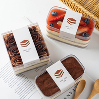 Échantillons Gratuits Livraison Rapide Boîte à Gâteau en Acrylique Jetable Personnalisée Carrée Transparente Emballage PS de Qualité Alimentaire pour Pâtisserie et Bonbons