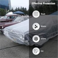 Usine PE Transparent En Plastique Jetable Couverture De Voiture S M L LL Temporaire Universel Pluie Poussière Garage avec Bande Élastique Moyen
