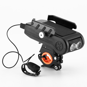 Bicycle <b>Light</b> Phone Holder Horn 4 In 1 Rechargeable <b>Led</b> Front <b>Light</b> For Cycling Mountain Bike With <b>Micro</b> Usb Charging - Product Image 4