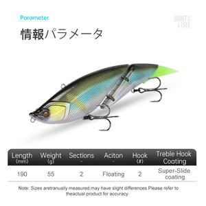 TEASER 190mm 55g pêche Wobbler articulé leurre en plastique crayon leurre artificiel dur natation appât mer pêche leurre Stickbait - Product Image 2
