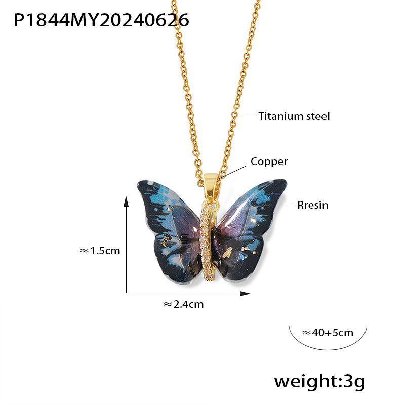 P1844-collier noir et bleu
