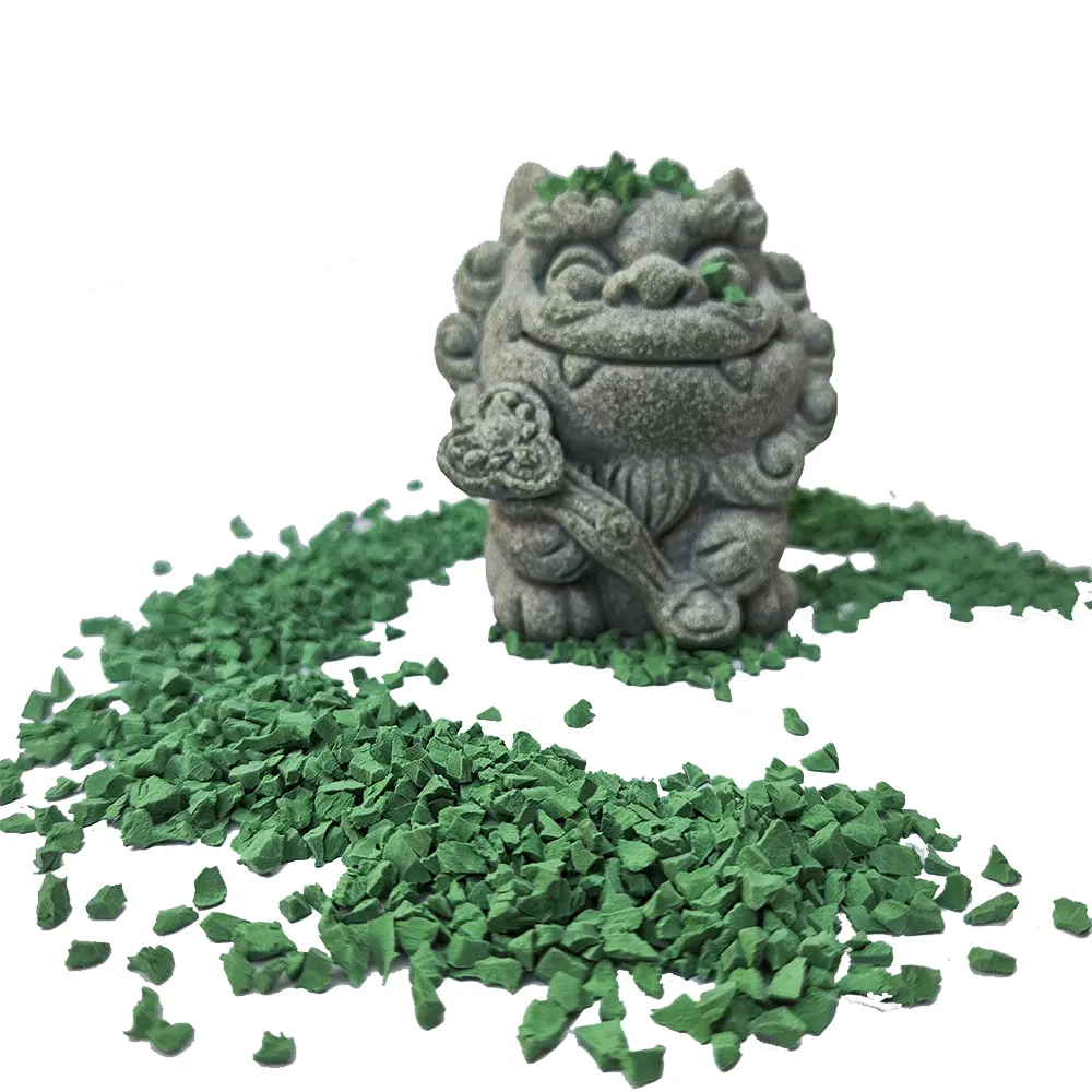 Gránulos de goma de color verde para rellenos de césped artificial