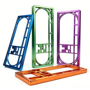CNC Precision Machining Milling Turning Aluminum Frame Parts Custom Cutout Structure Metal <b>Enclosure</b> Anodized Multi Colors OEM - Product Image 2