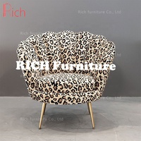 Fauteuil de luxe élégant en gros, chaise de loisirs, siège en forme de fleur, canapé design tendance, fauteuil d'appoint léopard