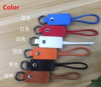 Porte-clés Usb court 3 en 1 en cuir pour recharge rapide, cordon de chargeur Portable pour ordinateur, transfert de données, compatible avec Apple Android et type c