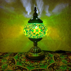 Tiffany masa lambası mozaik vitray mavi fas fener masa işıklar dekoratif el yapımı Tiffany aydınlatma - Product Image 3