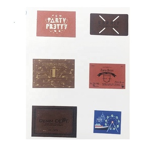 Nhà Sản Xuất Của Riêng Tại Chỗ Khăn Da Nhãn Giày Mũ Túi <span class=keywords><strong>Pu</strong></span> Nổi Giả Da Màu In Ấn Carton Da Nhãn - Product Image 5