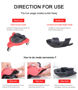 Genouillères mobiles 2026 avec 3 roulettes pivotantes, rembourrage en silicone, pour carreleurs, maçonnerie, travaux de maintenance automobile - Product Image 3