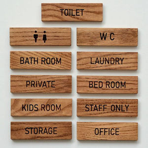 Panneau de signalisation WC moderne en bois personnalisé pour hommes et femmes avec numéro de <span class=keywords><strong>maison</strong></span> pour hôtels, appartements et espaces publics - Product Image 4