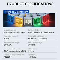 Voltímetro Digital LED Cuadrado de 22 mm, AC60-500V / DC5-100V, Opción de Color (Amarillo/Verde/Rojo/Blanco), Mini Indicador de Panel