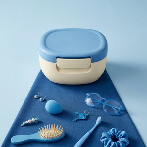 Boîte à lunch en plastique grande capacité à 5 compartiments, design moderne Everich, matériau PP, utilisable au micro-ondes et pour le stockage, pour enfants et adultes - Product Image 4