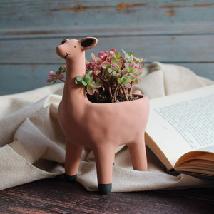 Jardinière de lama mignon en pot de couleur terre cuite pour Cactus succulent petites plantes d'intérieur jardinière extérieure de 3.25 pouces - Product Image 2