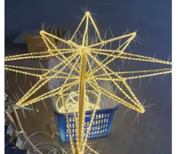 Arbre de Noël géant personnalisé en métal avec éclairage LED, écologique, avec sommet en forme d'étoile de neige, pour centre commercial, place publique