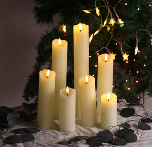 Mermei's High Quality Handmade Battery Powered Real Wax 10-key Remote Control LED Pillar <strong>Candles</strong> Smooth Home Decoration Weddings - Product Image 2