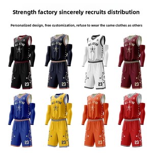 Tenue de basketball <span class=keywords><strong>All</strong></span>-<span class=keywords><strong>Star</strong></span> personnalisée unisexe pour adulte – Compétition estivale, séchage rapide, respirante, épaules étroites, personnalisable - Product Image 3