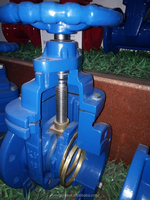 Vanne à opercule manuelle à joint résilient en fonte ductile GGG50, norme ANSI/DIN PN10-PN16, à tige montante, raccordement wafer