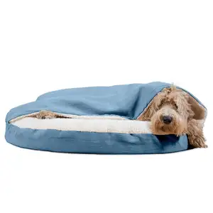 पालतू कुत्ते बिस्तर आर्थोपेडिक दौर Cuddle घोंसला Snuggery Burrow कंबल पालतू बिस्तर कुत्तों और बिल्लियों के लिए हटाने योग्य कवर