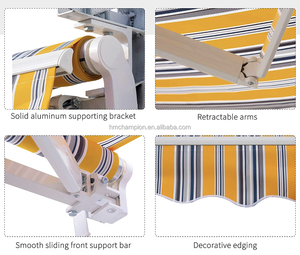Tenda da Sole Retrattile per Patio 13*8ft, Copertura Ombreggiante per Esterni con Manovella Manuale - Product Image 2