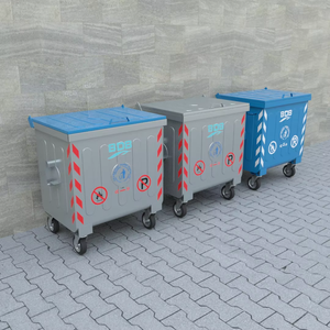 BDB BDB.10400-A Outdoor Customizable 400L <b>Pedal</b> Recycling Bin Open Top Structure Lid Spare Part - Product Image 3