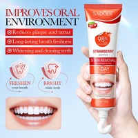 Dentifrice OEM SADOER Ultra Blanchissant à la Fraise 120g – Nettoyage en Profondeur, Élimination des Taches, Dents Blanches, Haleine Fraîche (Usage Domestique)