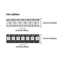 Bande LED flexible adressable RGB WS2812B 5V 144 LED/m 12MM PCB pour la décoration de moto, phare de moto ou de voiture