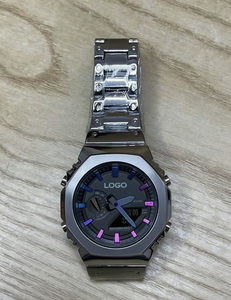 Montre de sport et d'affaires pour homme avec mouvement à quartz, boîtier en acier inoxydable de luxe, bracelet en cuir, étanche, avec calendrier - Product Image 4