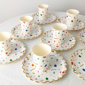 Juego de Platos Desechables para Cena de Boda, Mini Plato de Papel Blanco con Forma de Globo, Platos para Fiestas de Cumpleaños - Product Image 4