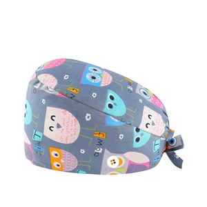 Gorro Quirúrgico Suave con Forro de Satén y Botones, Gorros de Enfermera con Estampado de Dibujos Animados, Gorras Médicas Transpirables para Mujer, Venta al por Mayor - Product Image 4