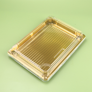Dùng một lần gloden hình chữ nhật Sushi container nhựa Sushi container lấy đi Hộp Ăn Trưa với nắp rõ ràng để đóng gói <span class=keywords><strong>Sashimi</strong></span> - Product Image 4