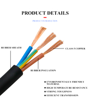 Niederspannungs 2 3 4 5 6 7 Adrig 0,75MM2 1,5MM2 2,5MM2 4MM2 JHS Elektrisches Flexibles Gummiummanteltes Kabel