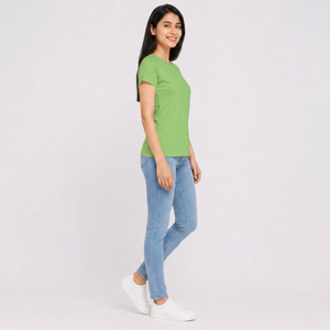 Camisetas de Verano Transpirables para Mujer, Cuello Redondo, Manga Corta, Logotipo Personalizado, 100% Algodón Jersey, Impresión Digital, Venta al Por Mayor - Product Image 2