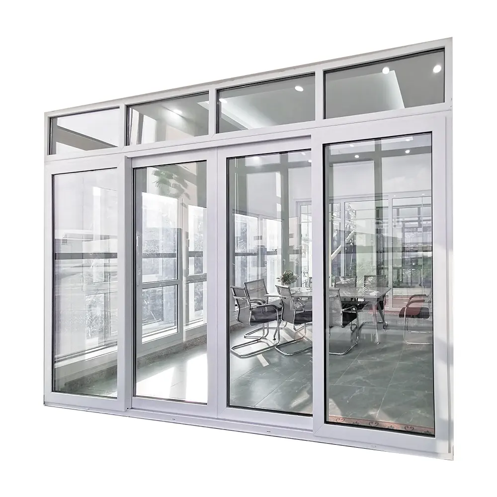 PVC profile frame windows and doors with lock upvc sliding glass door manufacturer