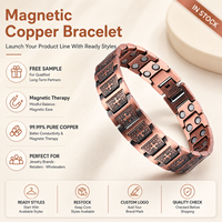Joyería Magnética de Cobre Puro, Pulsera con Patrón de Cruz para Terapia Magnética, Venta al Por Mayor, Regalos Personalizados con Etiqueta Privada