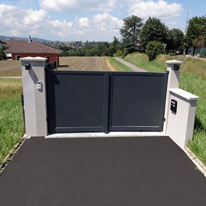 Portail de jardin en aluminium découpé au laser, motif décoratif pour entrée de jardin ou parterre de fleurs, largeur 1,2 m, hauteur 1,8 m, revêtement noir - Product Image 1