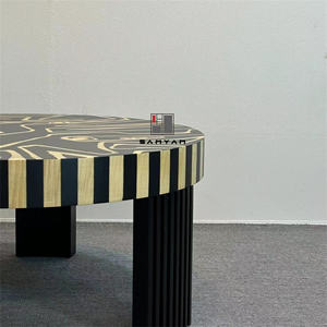 Mesa de centro de arte de pintura de chapa especial de alta calidad de diseño único, decoración de lujo, mesa central redonda para sala de estar - Product Image 4